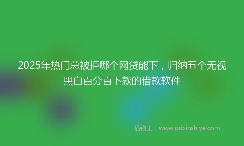 2025年热门总被拒哪个网贷能下，归纳五个无视黑白百分百下款的借款软件