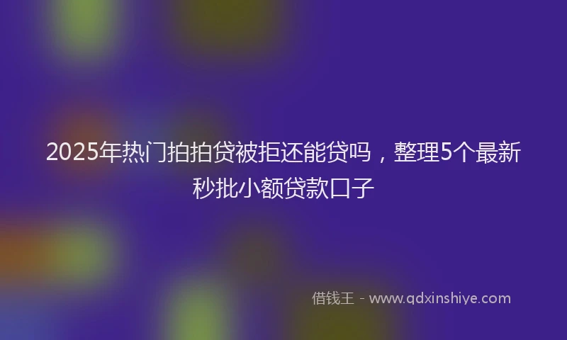 2025年热门拍拍贷被拒还能贷吗，整理5个最新秒批小额贷款口子