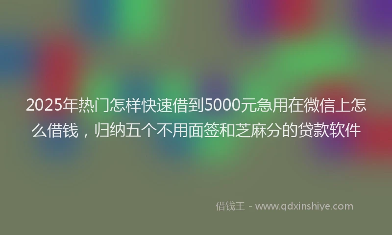 2025年热门怎样快速借到5000元急用在微信上怎么借钱，归纳五个不用面签和芝麻分的贷款软件