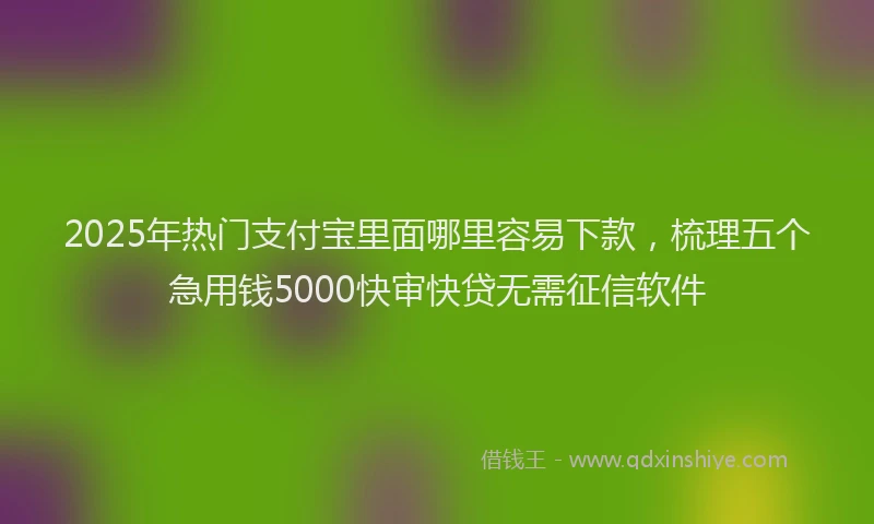 2025年热门支付宝里面哪里容易下款，梳理五个急用钱5000快审快贷无需征信软件