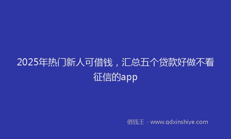 2025年热门新人可借钱，汇总五个贷款好做不看征信的app