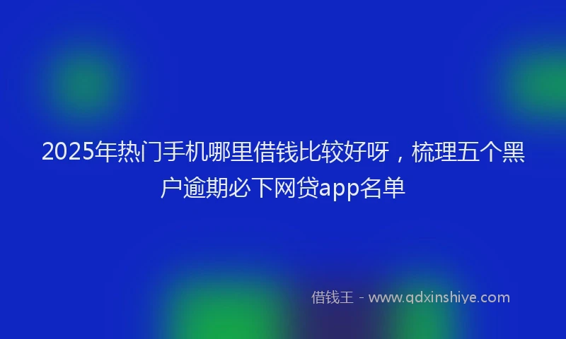 2025年热门手机哪里借钱比较好呀，梳理五个黑户逾期必下网贷app名单