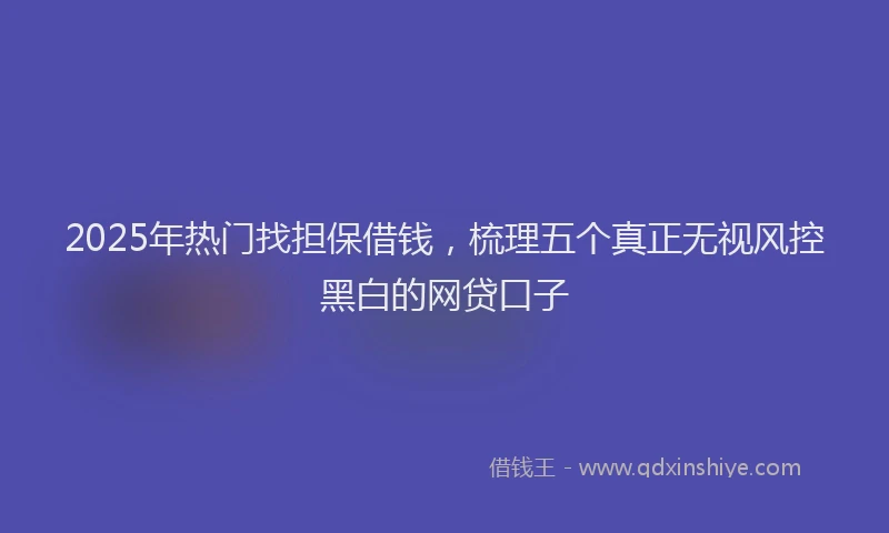 2025年热门找担保借钱，梳理五个真正无视风控黑白的网贷口子