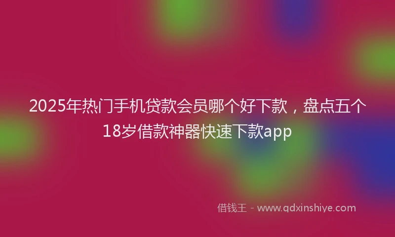 2025年热门手机贷款会员哪个好下款，盘点五个18岁借款神器快速下款app