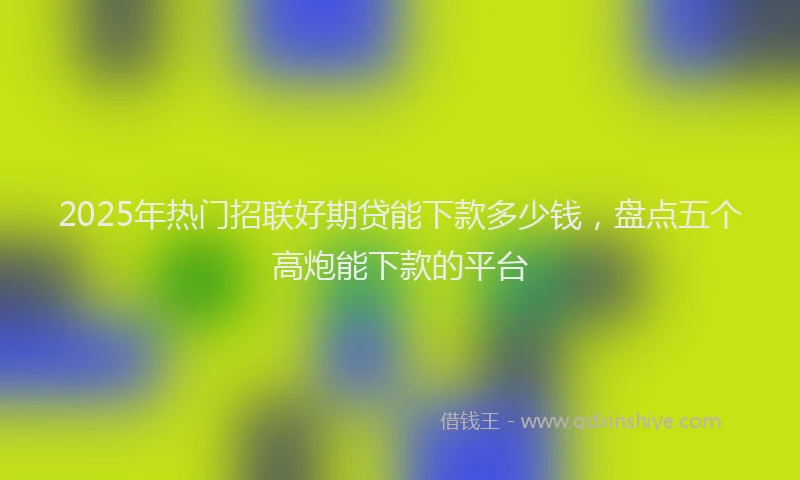 2025年热门招联好期贷能下款多少钱，盘点五个高炮能下款的平台