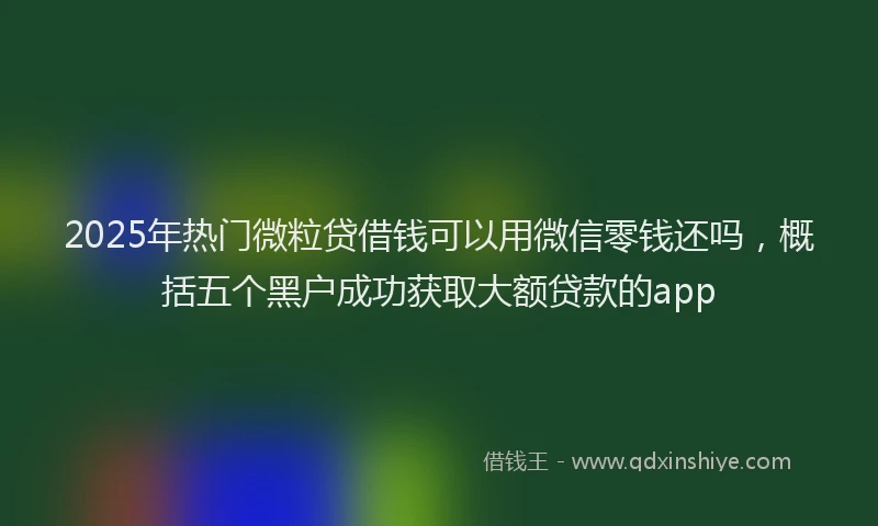 2025年热门微粒贷借钱可以用微信零钱还吗，概括五个黑户成功获取大额贷款的app