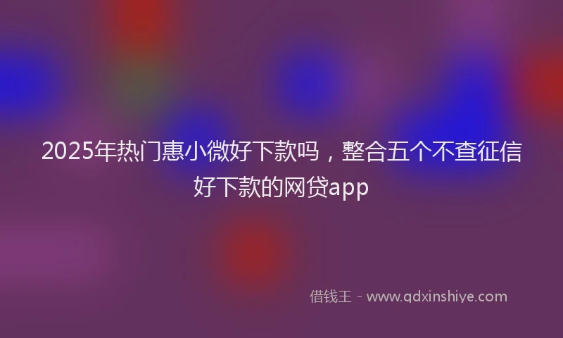 2025年热门惠小微好下款吗，整合五个不查征信好下款的网贷app