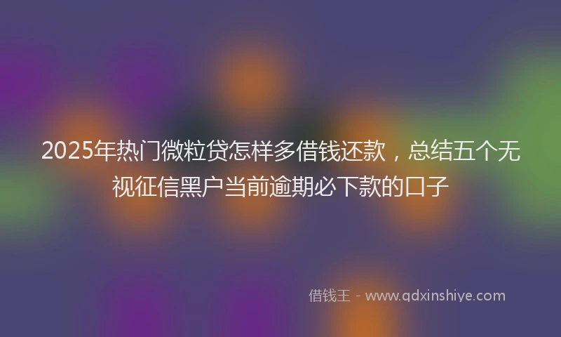 2025年热门微粒贷怎样多借钱还款，总结五个无视征信黑户当前逾期必下款的口子