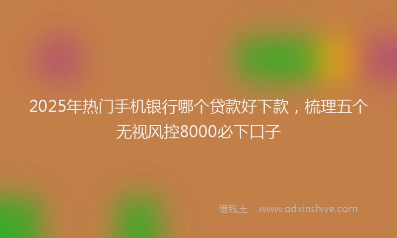 2025年热门手机银行哪个贷款好下款，梳理五个无视风控8000必下口子