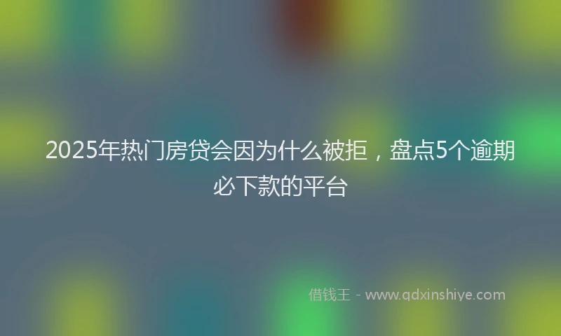 2025年热门房贷会因为什么被拒，盘点5个逾期必下款的平台