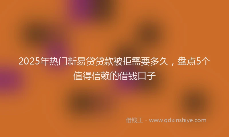 2025年热门新易贷贷款被拒需要多久，盘点5个值得信赖的借钱口子