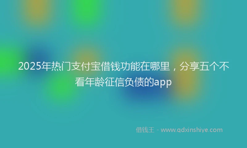 2025年热门支付宝借钱功能在哪里，分享五个不看年龄征信负债的app