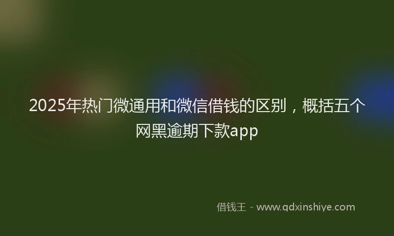 2025年热门微通用和微信借钱的区别，概括五个网黑逾期下款app