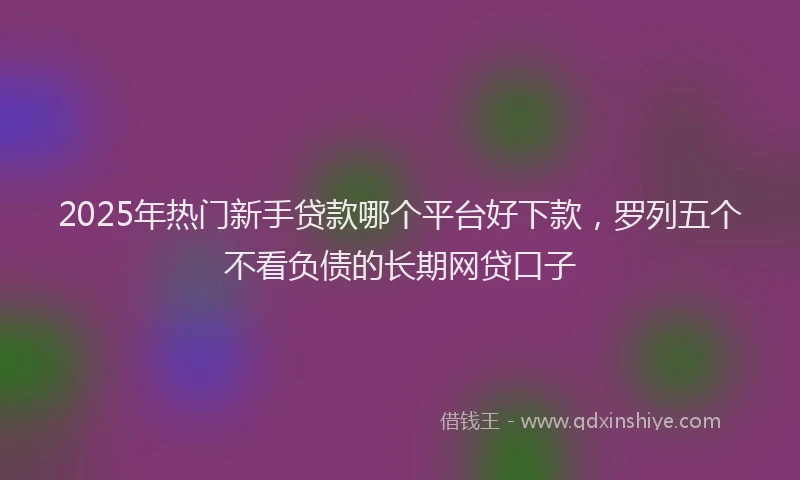 2025年热门新手贷款哪个平台好下款，罗列五个不看负债的长期网贷口子