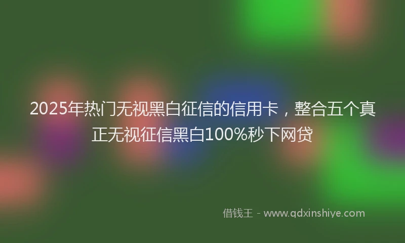 2025年热门无视黑白征信的信用卡，整合五个真正无视征信黑白100%秒下网贷