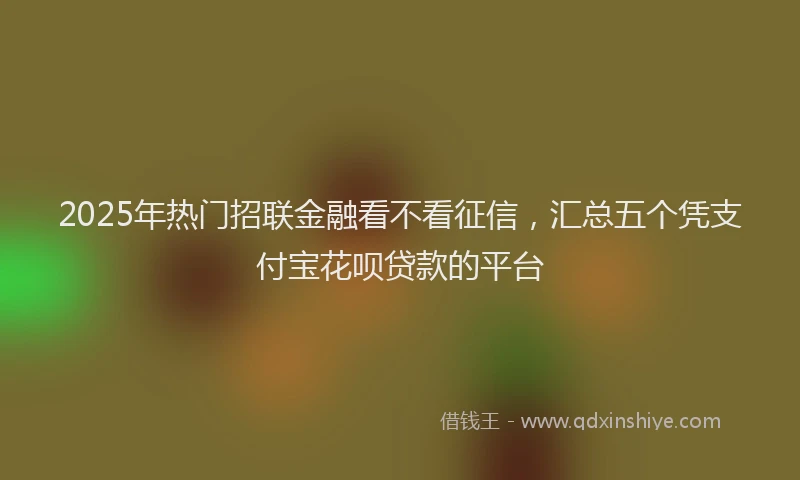 2025年热门招联金融看不看征信，汇总五个凭支付宝花呗贷款的平台