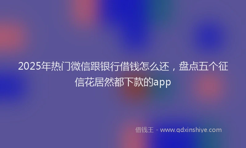 2025年热门微信跟银行借钱怎么还，盘点五个征信花居然都下款的app