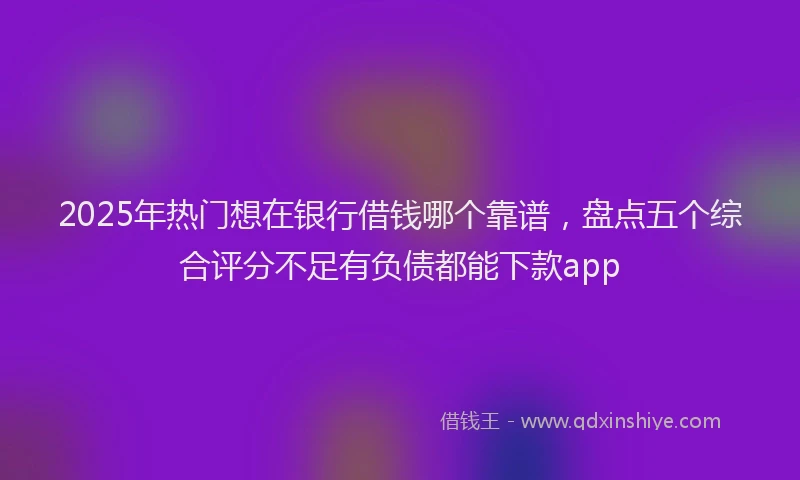 2025年热门想在银行借钱哪个靠谱，盘点五个综合评分不足有负债都能下款app