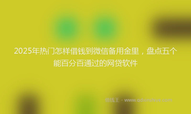 2025年热门怎样借钱到微信备用金里，盘点五个能百分百通过的网贷软件
