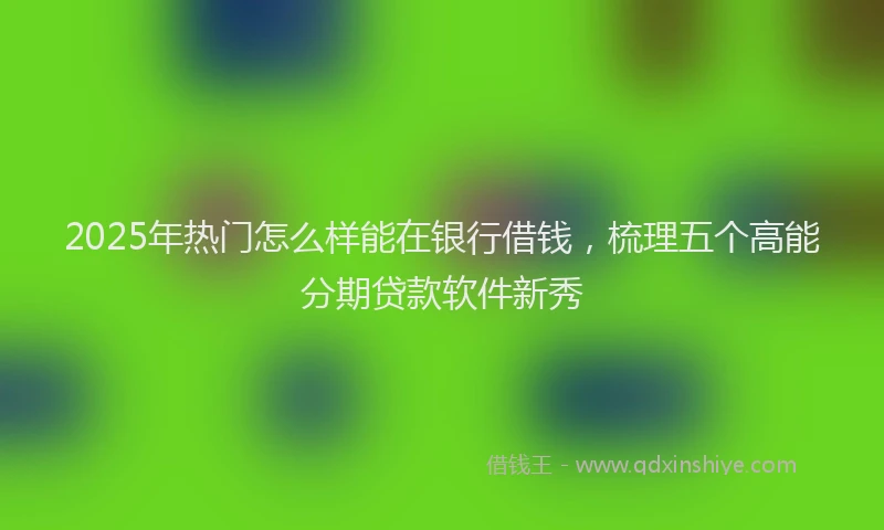 2025年热门怎么样能在银行借钱，梳理五个高能分期贷款软件新秀