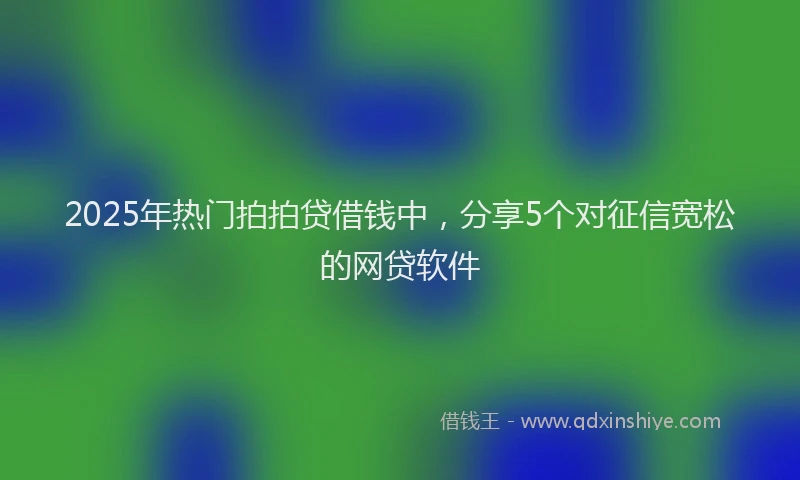 2025年热门拍拍贷借钱中，分享5个对征信宽松的网贷软件
