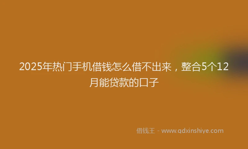 2025年热门手机借钱怎么借不出来，整合5个12月能贷款的口子