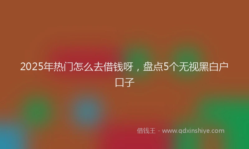 2025年热门怎么去借钱呀，盘点5个无视黑白户口子