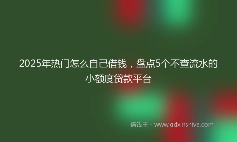 2025年热门怎么自己借钱，盘点5个不查流水的小额度贷款平台