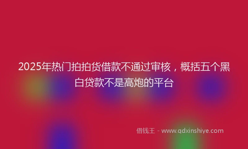 2025年热门拍拍货借款不通过审核，概括五个黑白贷款不是高炮的平台