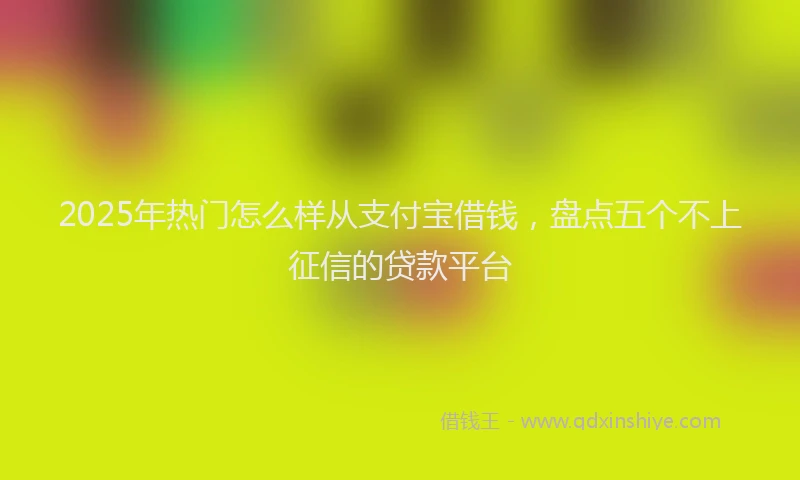 2025年热门怎么样从支付宝借钱，盘点五个不上征信的贷款平台