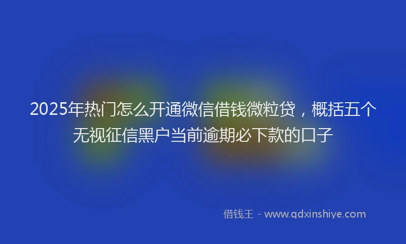 2025年热门怎么开通微信借钱微粒贷，概括五个无视征信黑户当前逾期必下款的口子