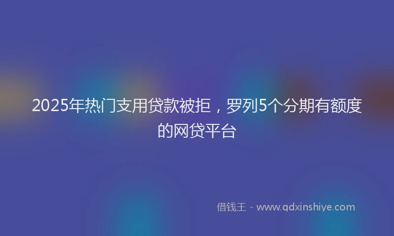 2025年热门支用贷款被拒，罗列5个分期有额度的网贷平台