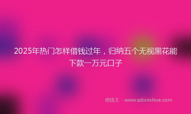 2025年热门怎样借钱过年，归纳五个无视黑花能下款一万元口子
