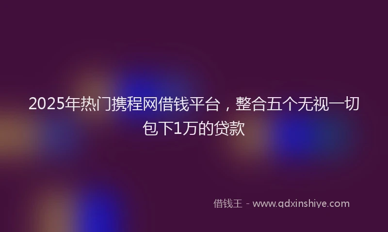 2025年热门携程网借钱平台，整合五个无视一切包下1万的贷款