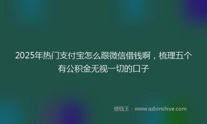 2025年热门支付宝怎么跟微信借钱啊，梳理五个有公积金无视一切的口子