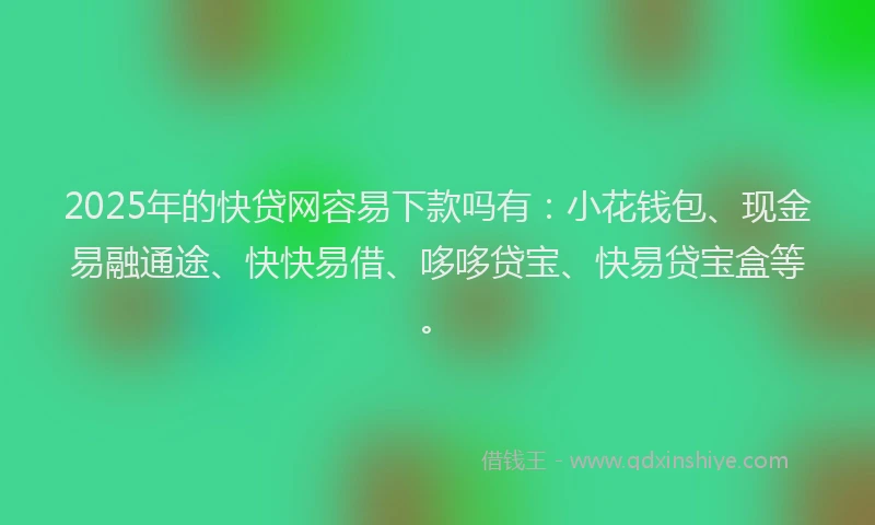 2025年的快贷网容易下款吗有：小花钱包、现金易融通途、快快易借、哆哆贷宝、快易贷宝盒等。