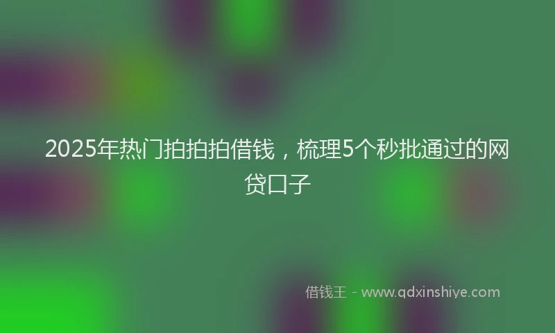 2025年热门拍拍拍借钱，梳理5个秒批通过的网贷口子
