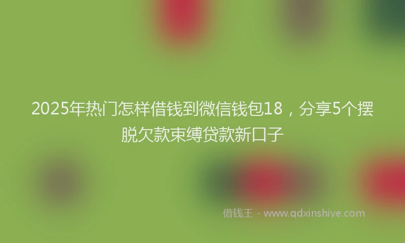 2025年热门怎样借钱到微信钱包18，分享5个摆脱欠款束缚贷款新口子