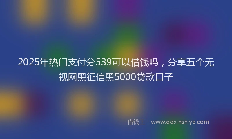 2025年热门支付分539可以借钱吗，分享五个无视网黑征信黑5000贷款口子
