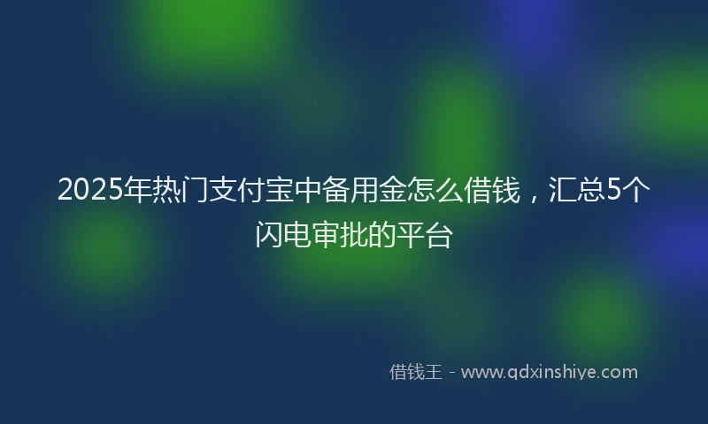 2025年热门支付宝中备用金怎么借钱，汇总5个闪电审批的平台