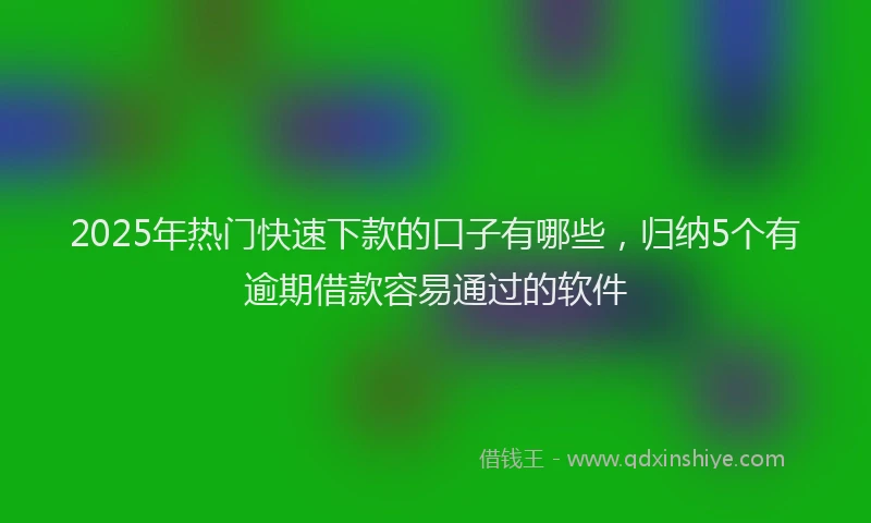 2025年热门快速下款的口子有哪些，归纳5个有逾期借款容易通过的软件