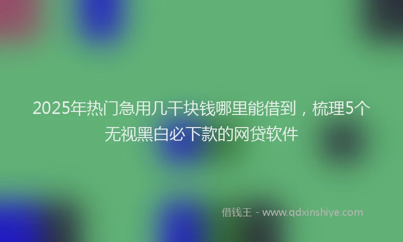 2025年热门急用几干块钱哪里能借到，梳理5个无视黑白必下款的网贷软件