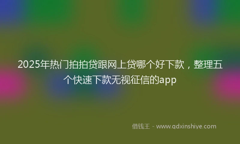 2025年热门拍拍贷跟网上贷哪个好下款，整理五个快速下款无视征信的app