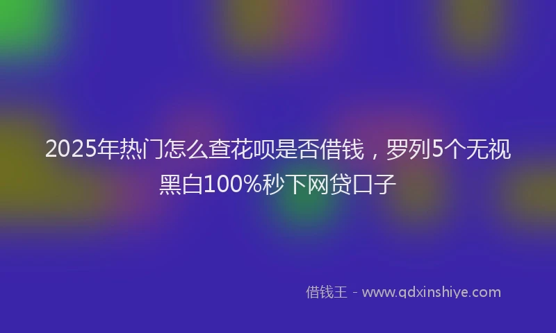 2025年热门怎么查花呗是否借钱，罗列5个无视黑白100%秒下网贷口子
