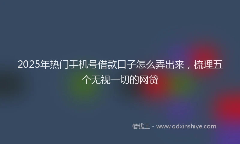 2025年热门手机号借款口子怎么弄出来，梳理五个无视一切的网贷