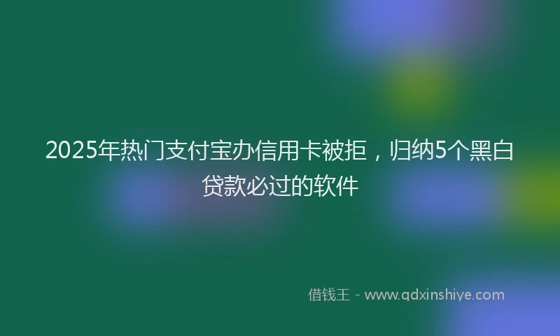 2025年热门支付宝办信用卡被拒，归纳5个黑白贷款必过的软件
