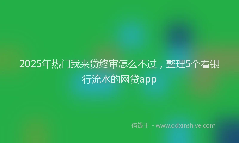 2025年热门我来贷终审怎么不过，整理5个看银行流水的网贷app