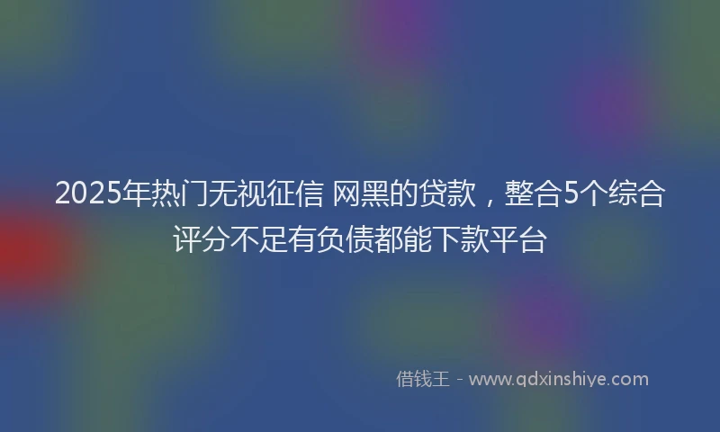 2025年热门无视征信 网黑的贷款，整合5个综合评分不足有负债都能下款平台