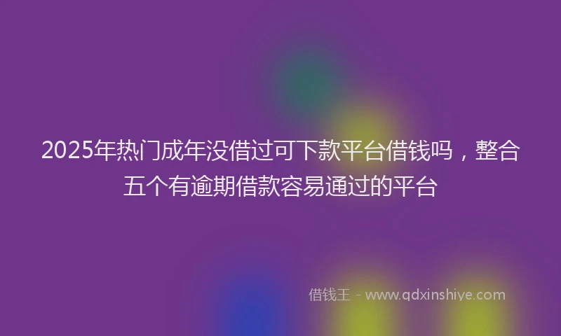 2025年热门成年没借过可下款平台借钱吗，整合五个有逾期借款容易通过的平台