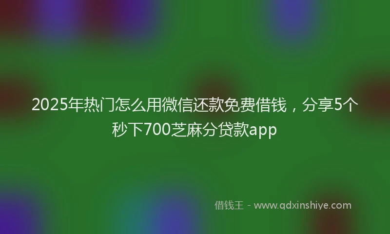 2025年热门怎么用微信还款免费借钱，分享5个秒下700芝麻分贷款app